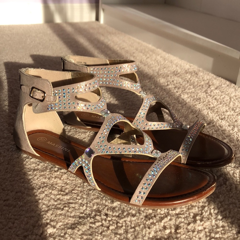 Iridescent Crystal Sandals